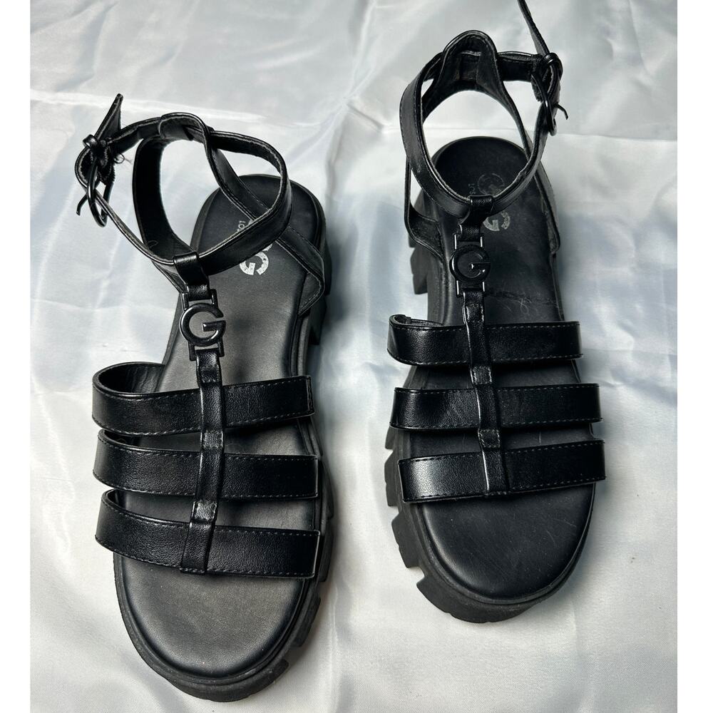 GBG Los Angeles Black Chunky Gladiator Platform Sandals Women’s 7.5 Lug Sole